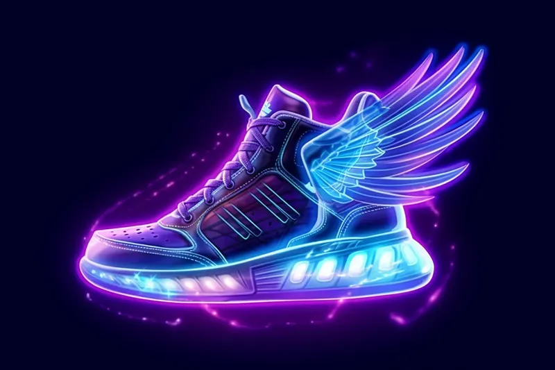 Glowing Shoes With Wings Art