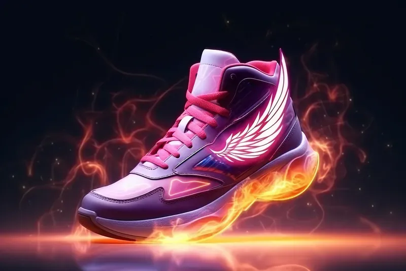 Glowing Shoes With Wings Art