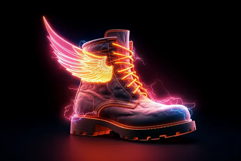 Glowing Shoes With Wings Art