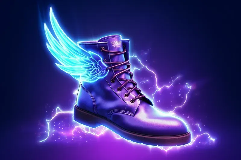 Glowing Shoes With Wings Art
