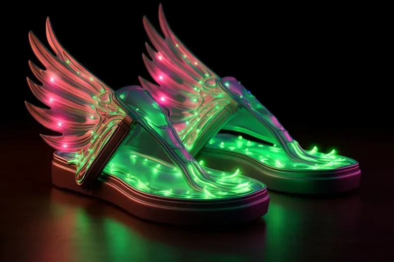 Glowing Shoes With Wings Art