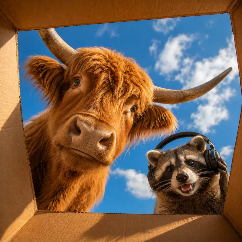 Funny Peek Inside The Box Animal Art