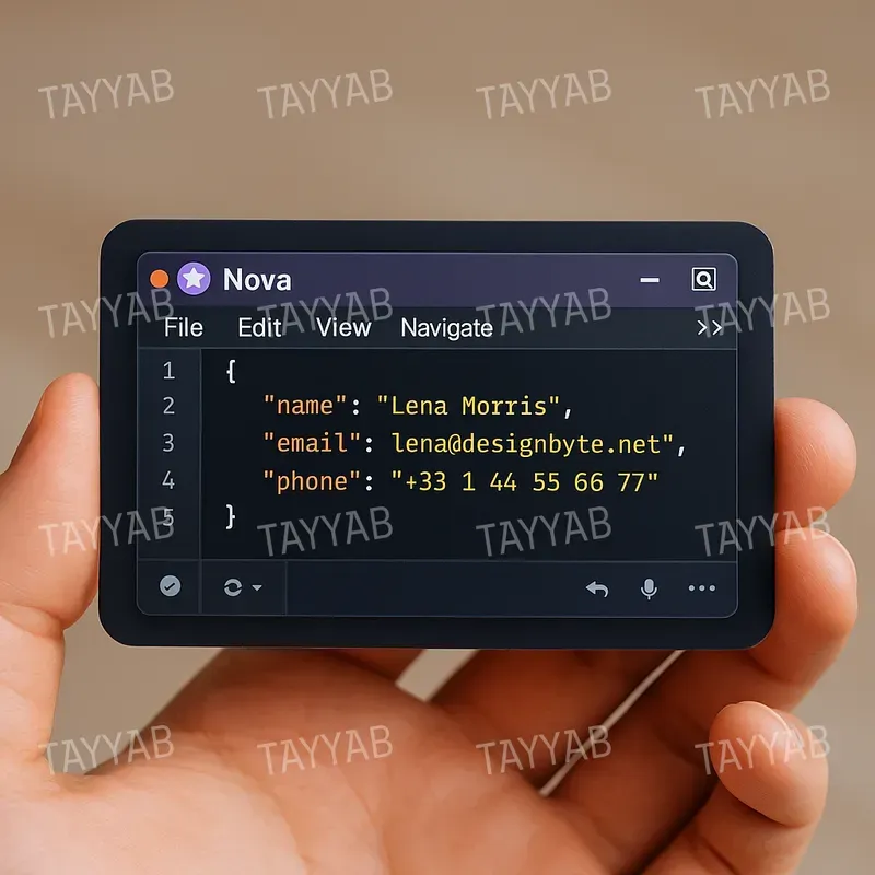 Json Format Business Cards