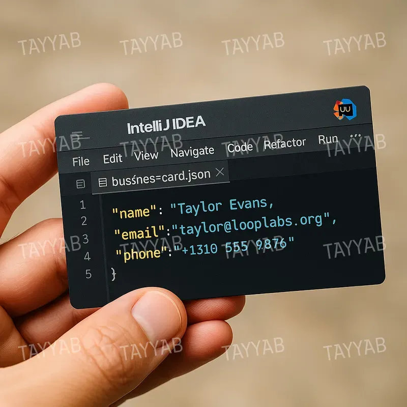 Json Format Business Cards
