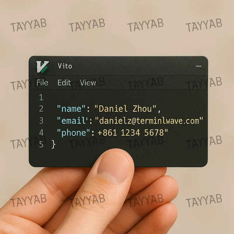 Json Format Business Cards