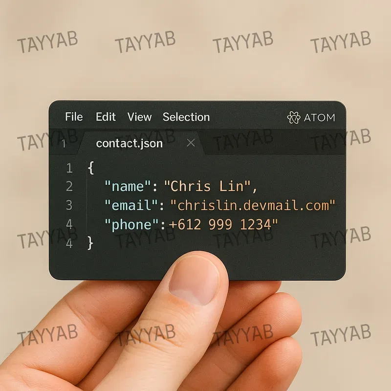Json Format Business Cards