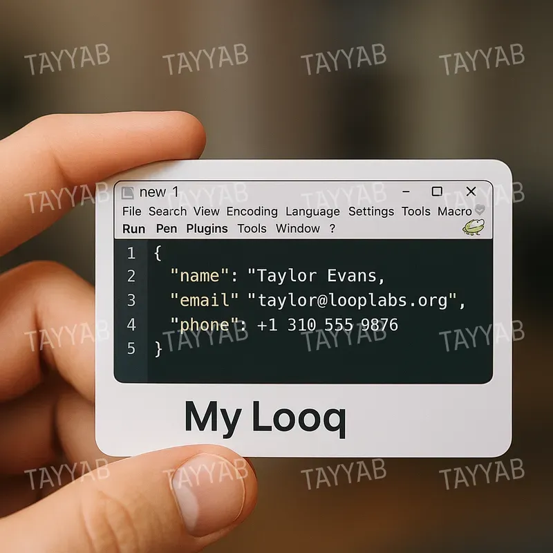 Json Format Business Cards