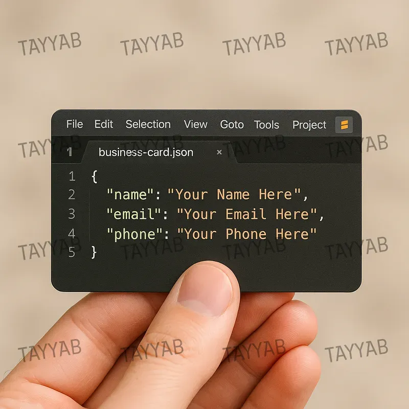 Json Format Business Cards
