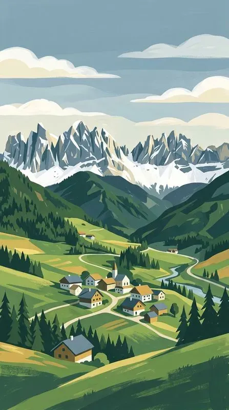Midcentury Gouache Travel Paintings