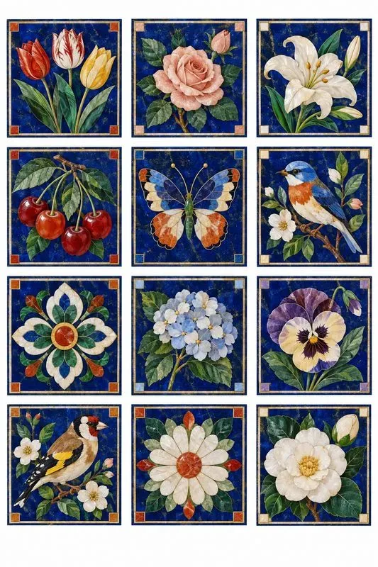Florentine Pietra Dura Panel Sheets