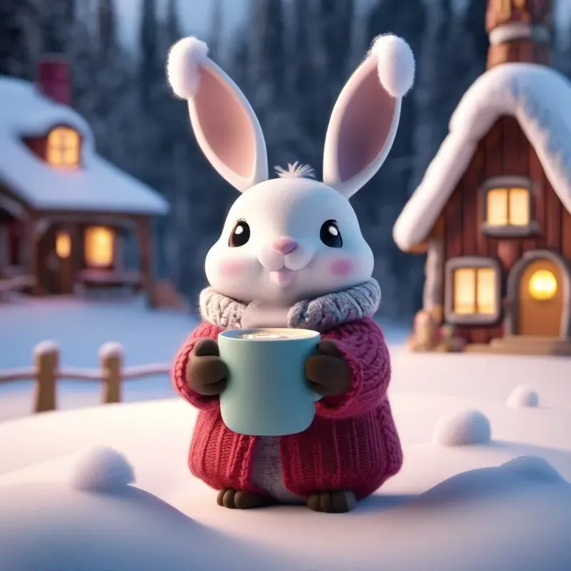 Labubu 3d Winter Vinyl Toy Scenes
