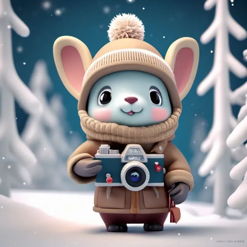 Labubu 3d Winter Vinyl Toy Scenes