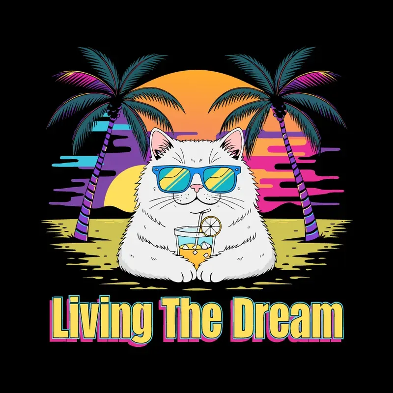Neon Retro Animal Vacation Tshirt Designs