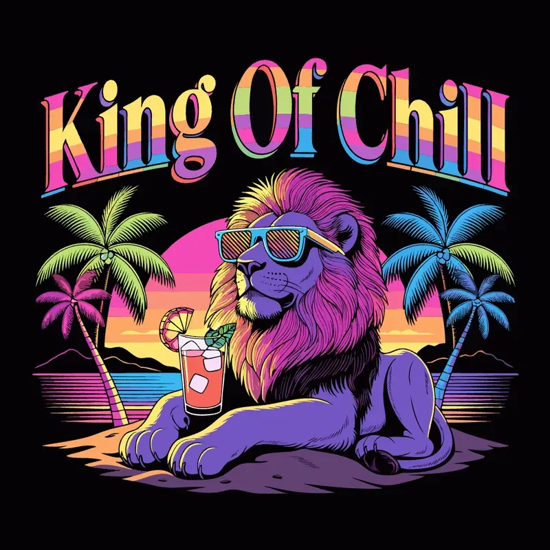 Neon Retro Animal Vacation Tshirt Designs