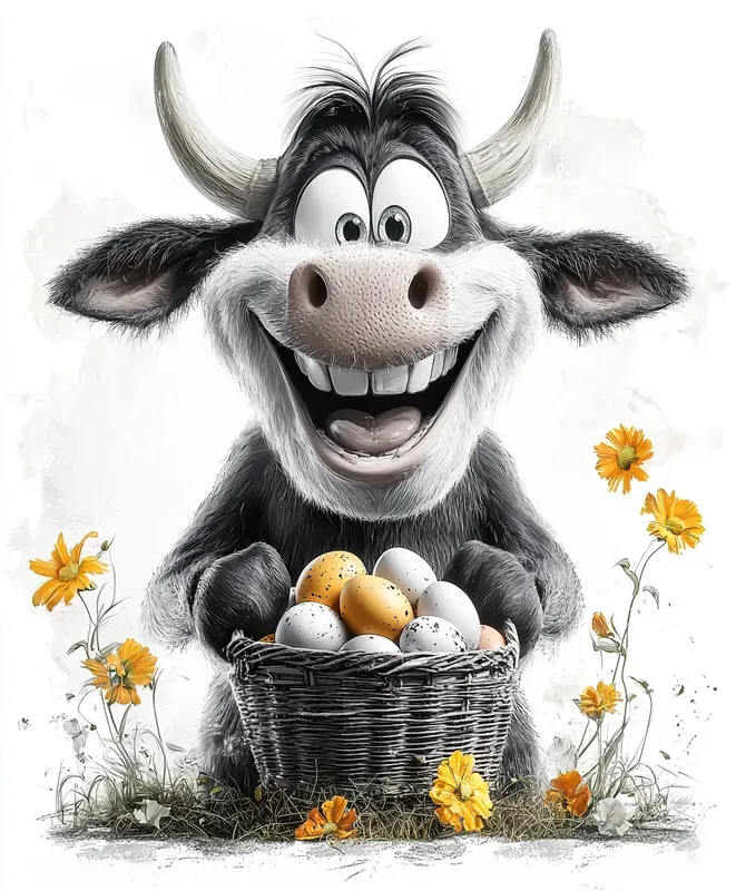 Watercolor Animals With Spring Baskets