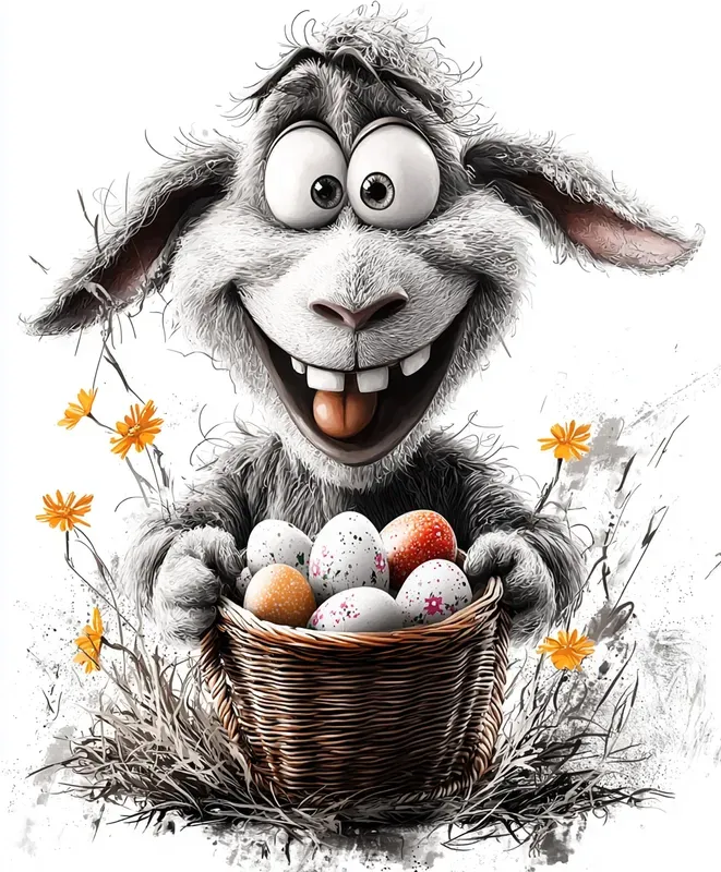 Watercolor Animals With Spring Baskets