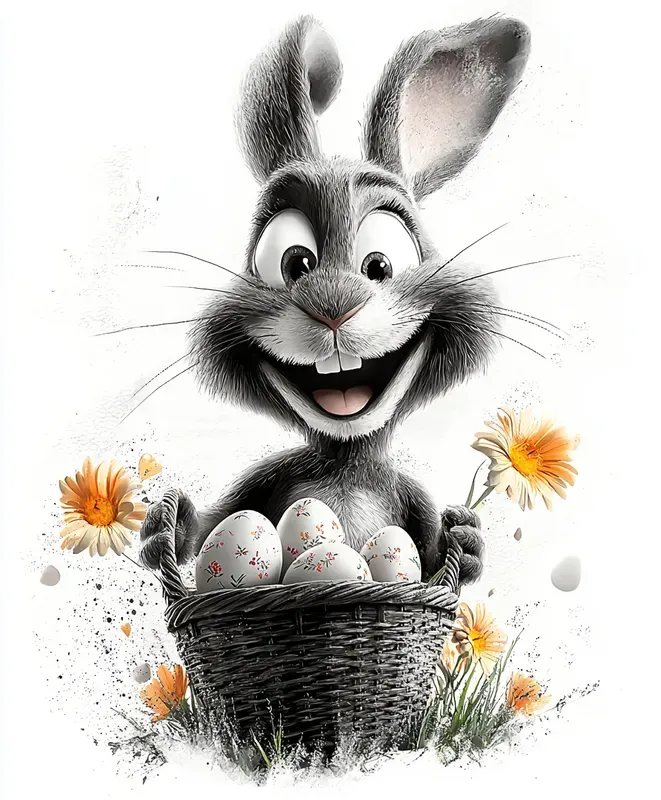 Watercolor Animals With Spring Baskets