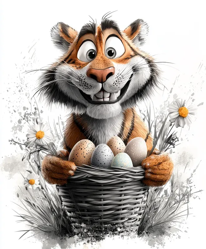 Watercolor Animals With Spring Baskets