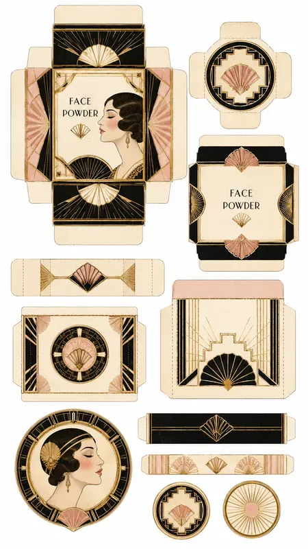 Art Deco Beauty Wrapper Cutouts Sheets
