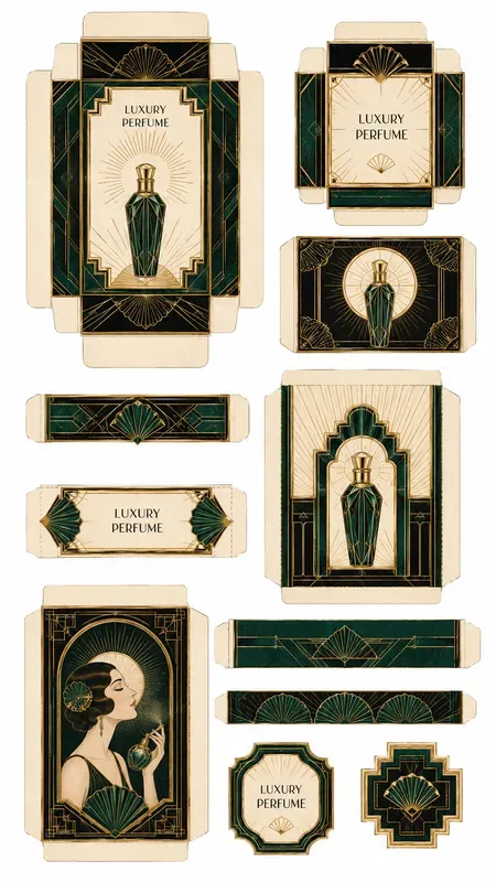 Art Deco Beauty Wrapper Cutouts Sheets