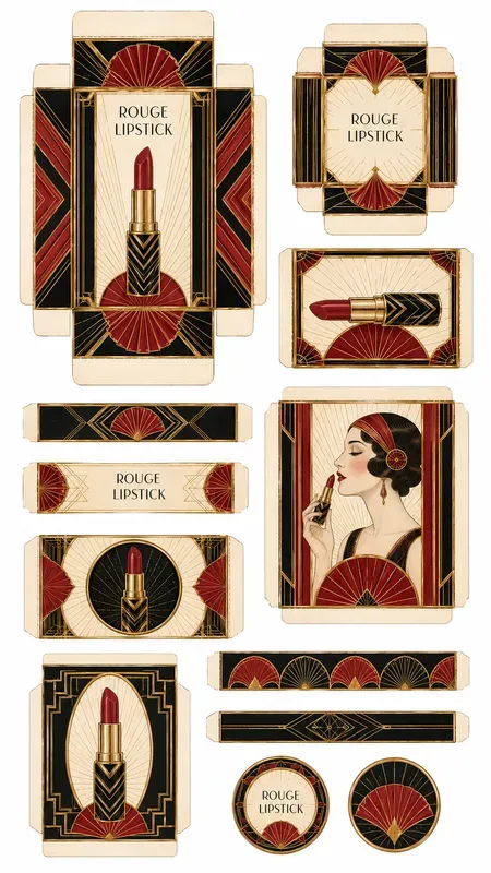 Art Deco Beauty Wrapper Cutouts Sheets
