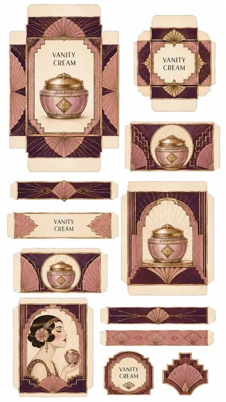 Art Deco Beauty Wrapper Cutouts Sheets