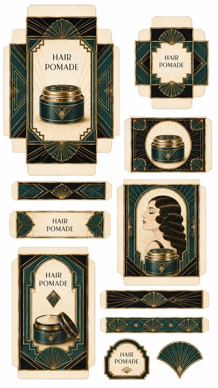 Art Deco Beauty Wrapper Cutouts Sheets