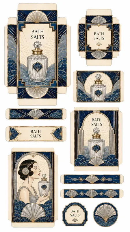 Art Deco Beauty Wrapper Cutouts Sheets
