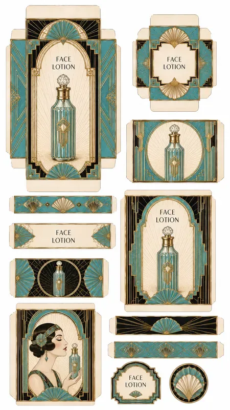 Art Deco Beauty Wrapper Cutouts Sheets