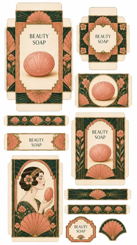 Art Deco Beauty Wrapper Cutouts Sheets