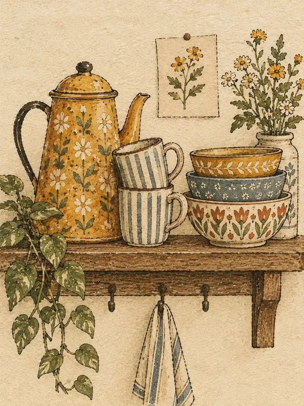 Vintage Watercolor Ink Storybook Art