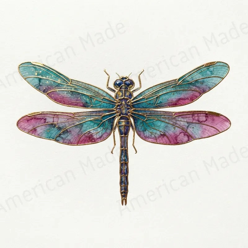 Gold Foil Insect Watercolor Art