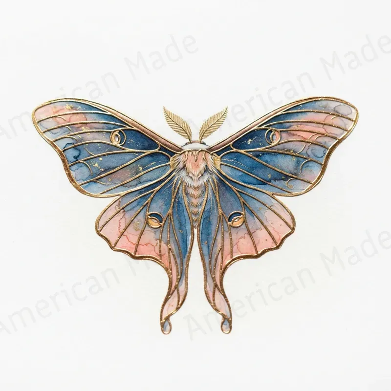 Gold Foil Insect Watercolor Art