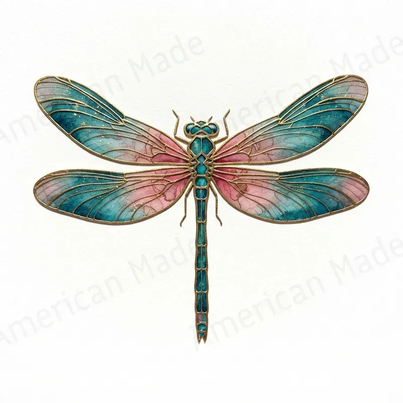 Gold Foil Insect Watercolor Art