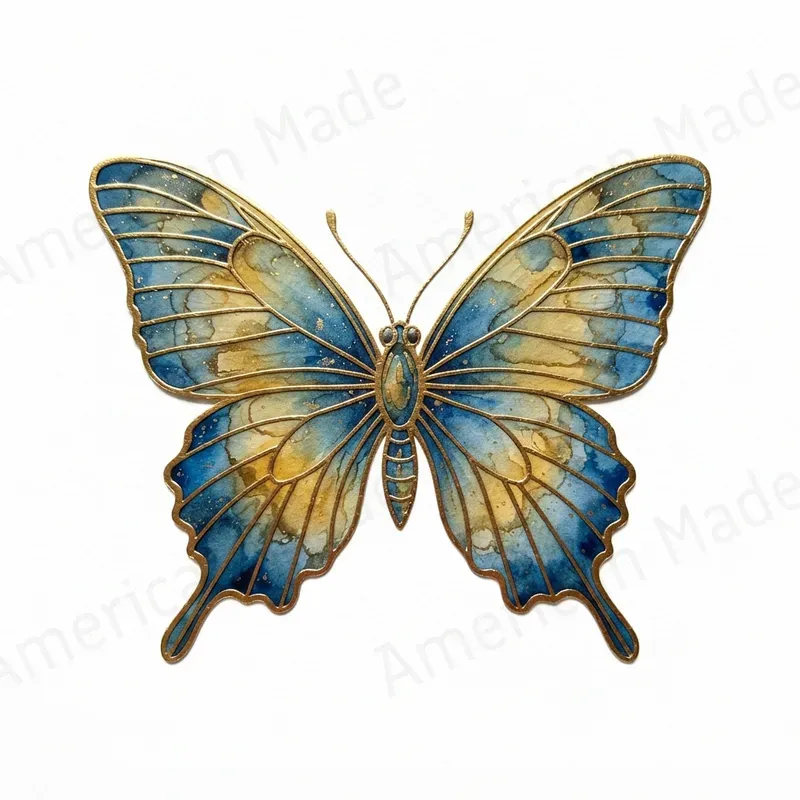 Gold Foil Insect Watercolor Art