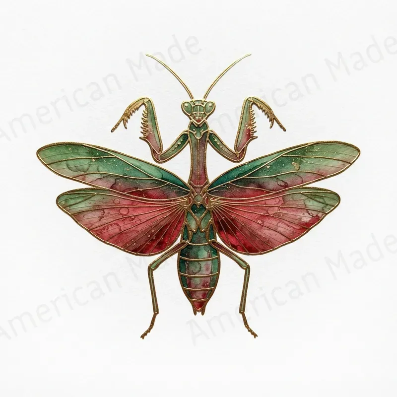 Gold Foil Insect Watercolor Art
