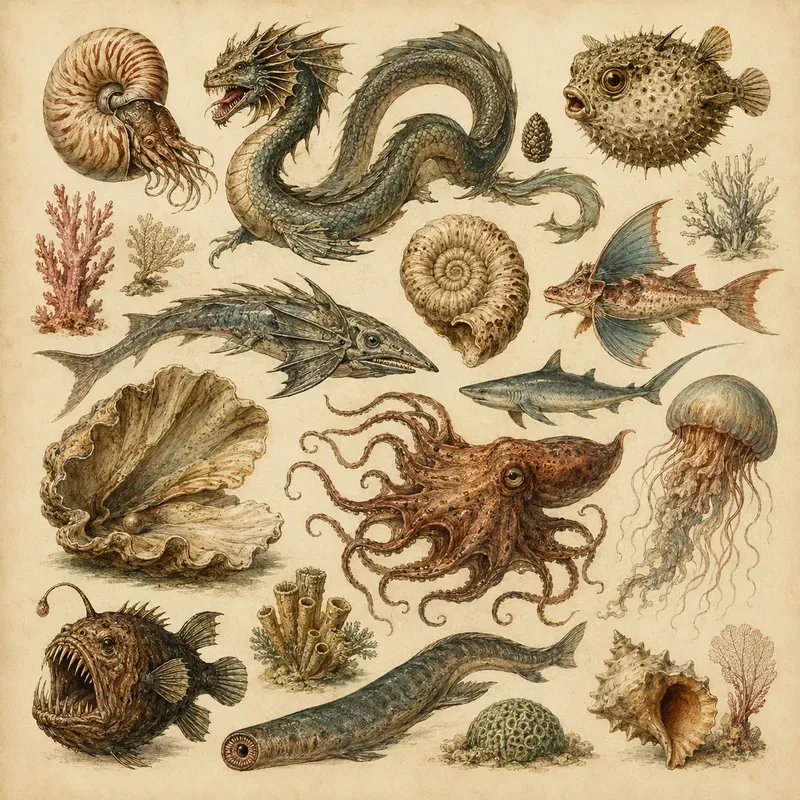 Antique Curiosity Illustration Plates