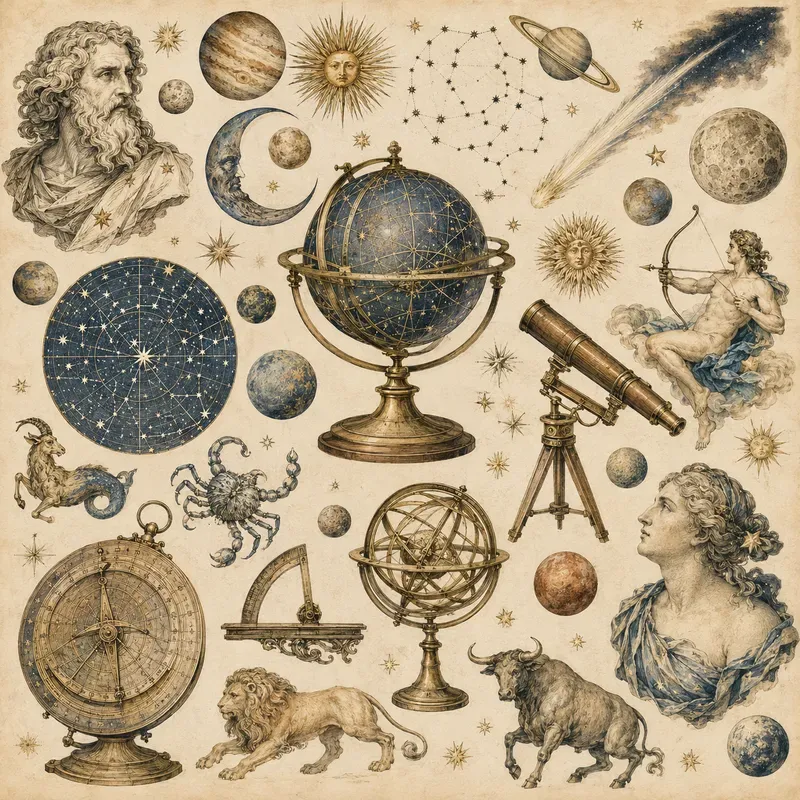 Antique Curiosity Illustration Plates