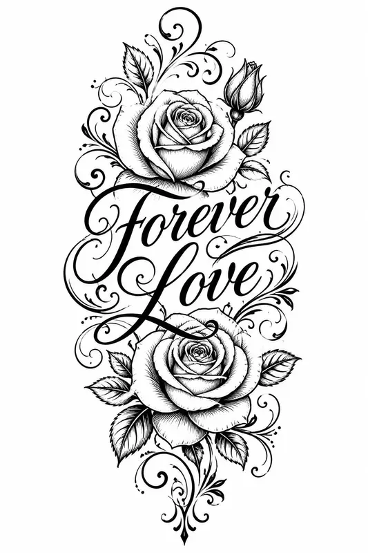 Elegant Rose Tattoo Vectors