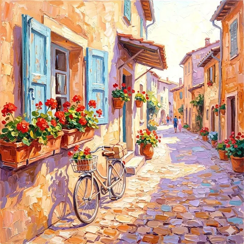 Sundrenched Impasto Terrace Scenes