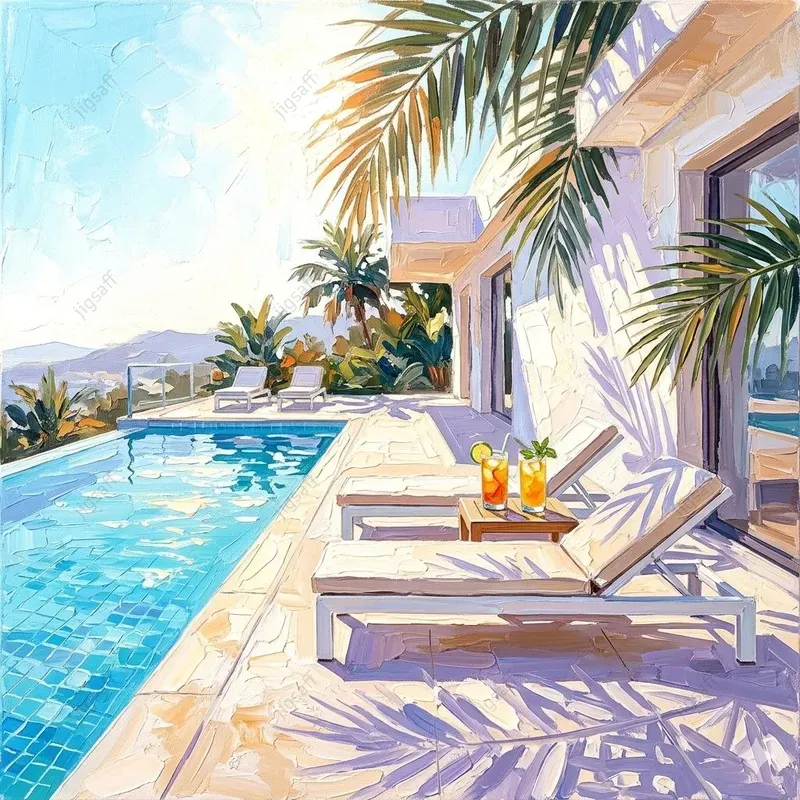 Sundrenched Impasto Terrace Scenes