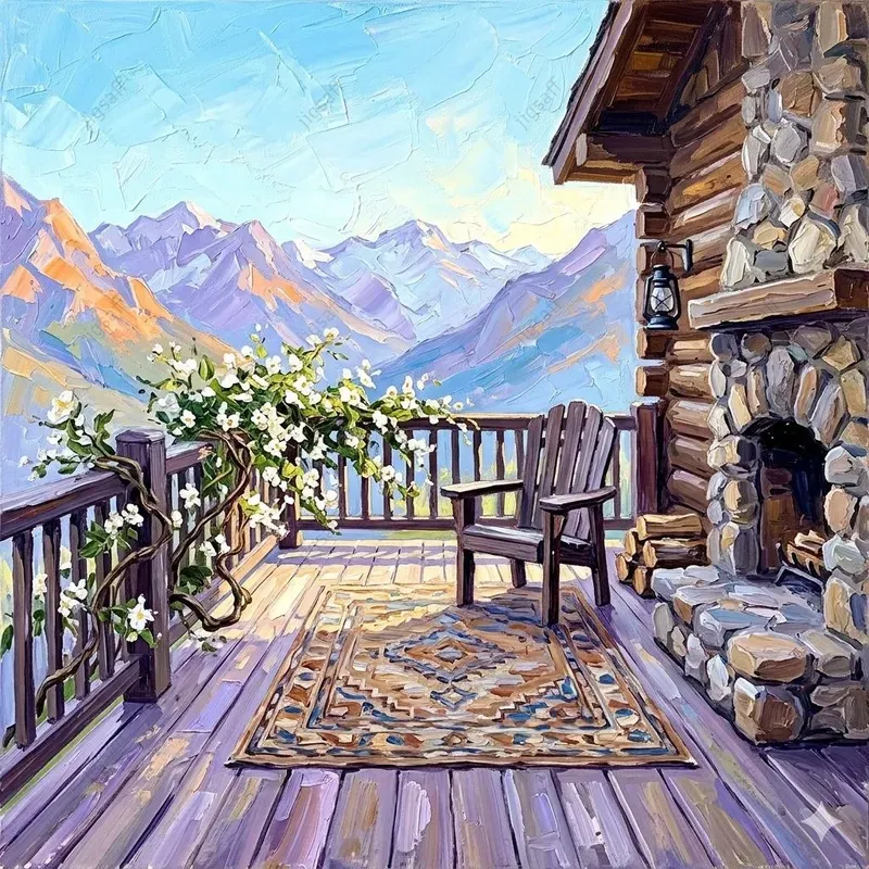 Sundrenched Impasto Terrace Scenes