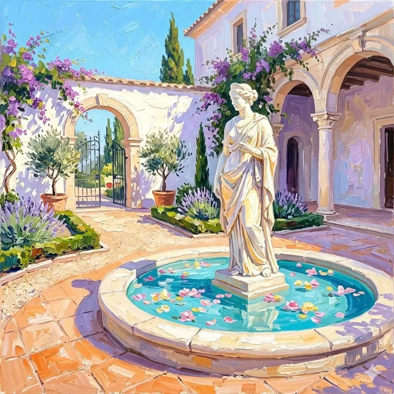 Sundrenched Impasto Terrace Scenes