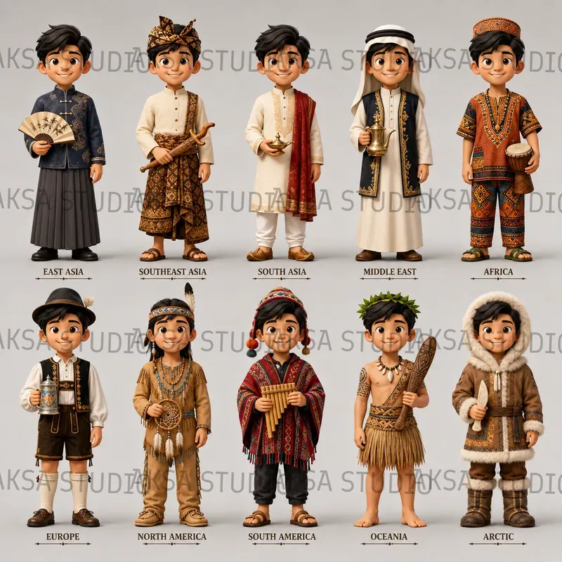 3D Cultural Costume Sheets