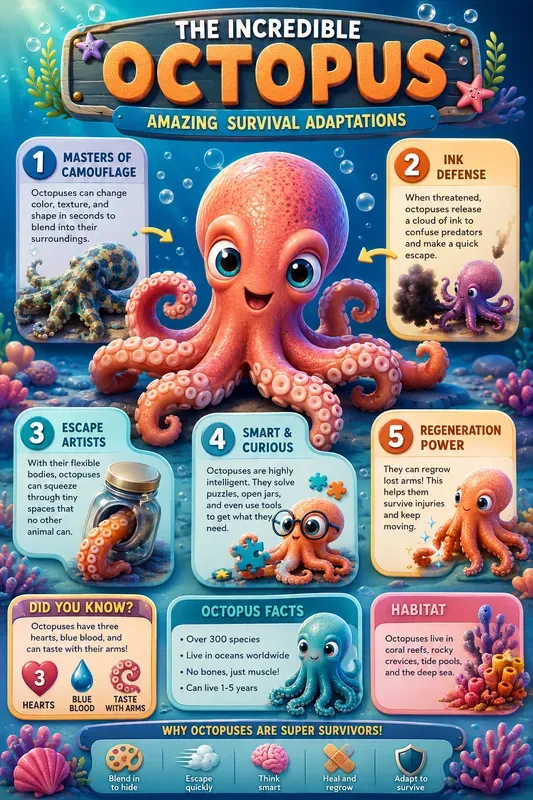 Cute Ocean Animal Infographics