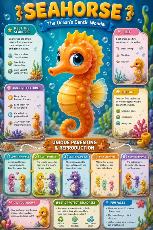 Cute Ocean Animal Infographics