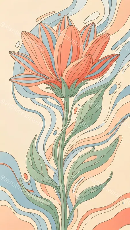 Liquid Psychedelic Line Illustrations