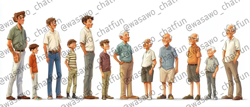 Age Progression Character Design Sheets