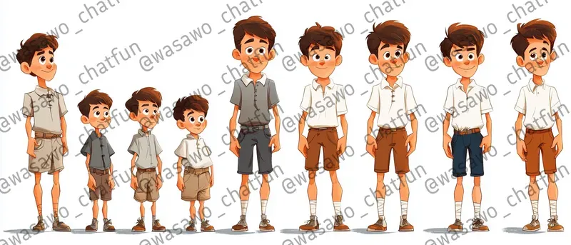 Age Progression Character Design Sheets