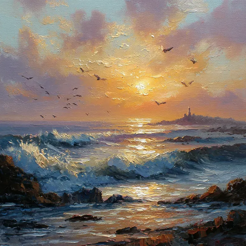 Detailed Vintage Oil Painting Landscapes